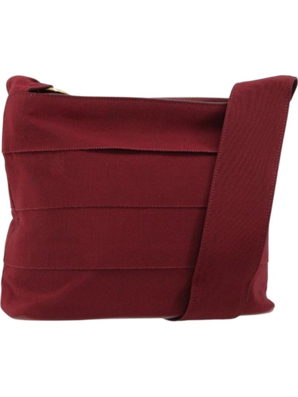 Salvatore Ferragamo Vala Shoulder Bag Canvas Leather Red Gold